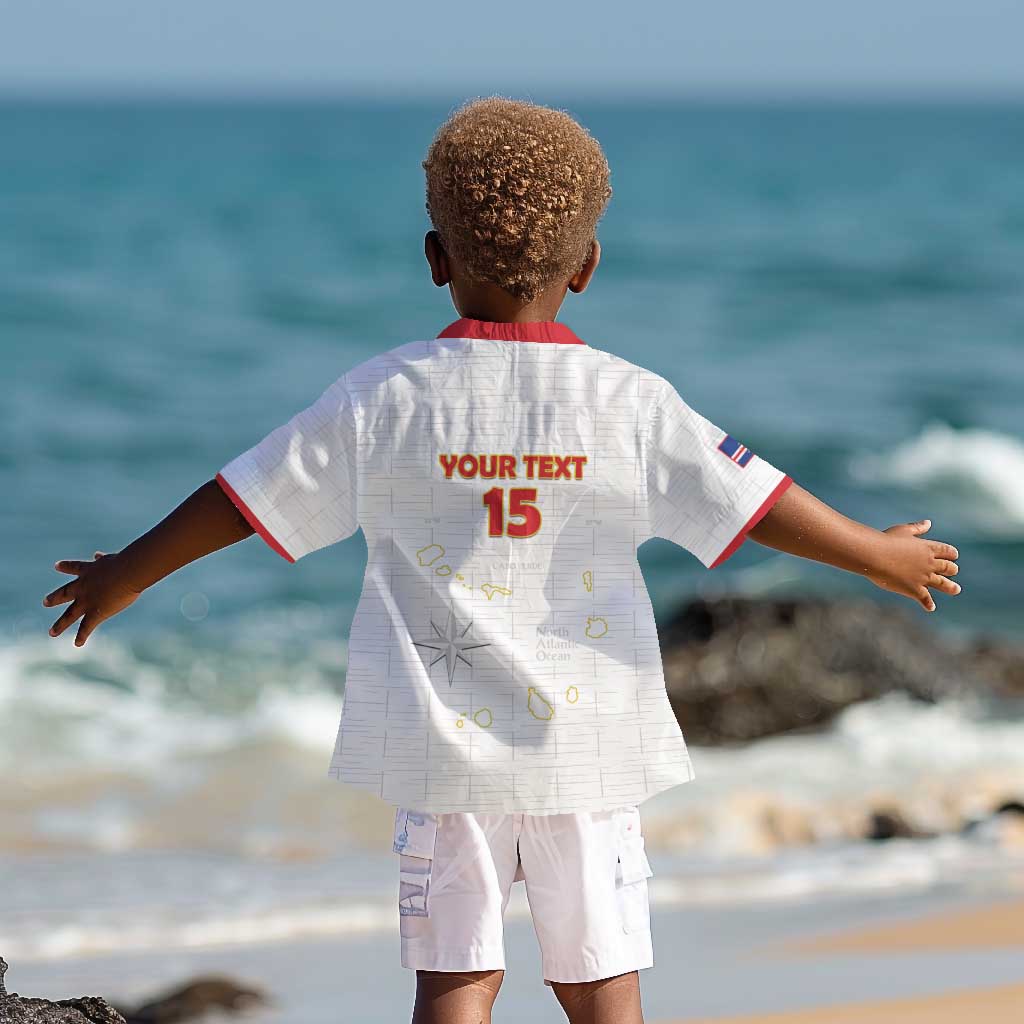 Custom Cabo Verde Football Kid Hawaiian Shirt Go Tubaroes Azuis Go - White - African Pride