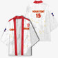 Custom Cape Verde Football Kimono Come On Tubaroes Azuis - White