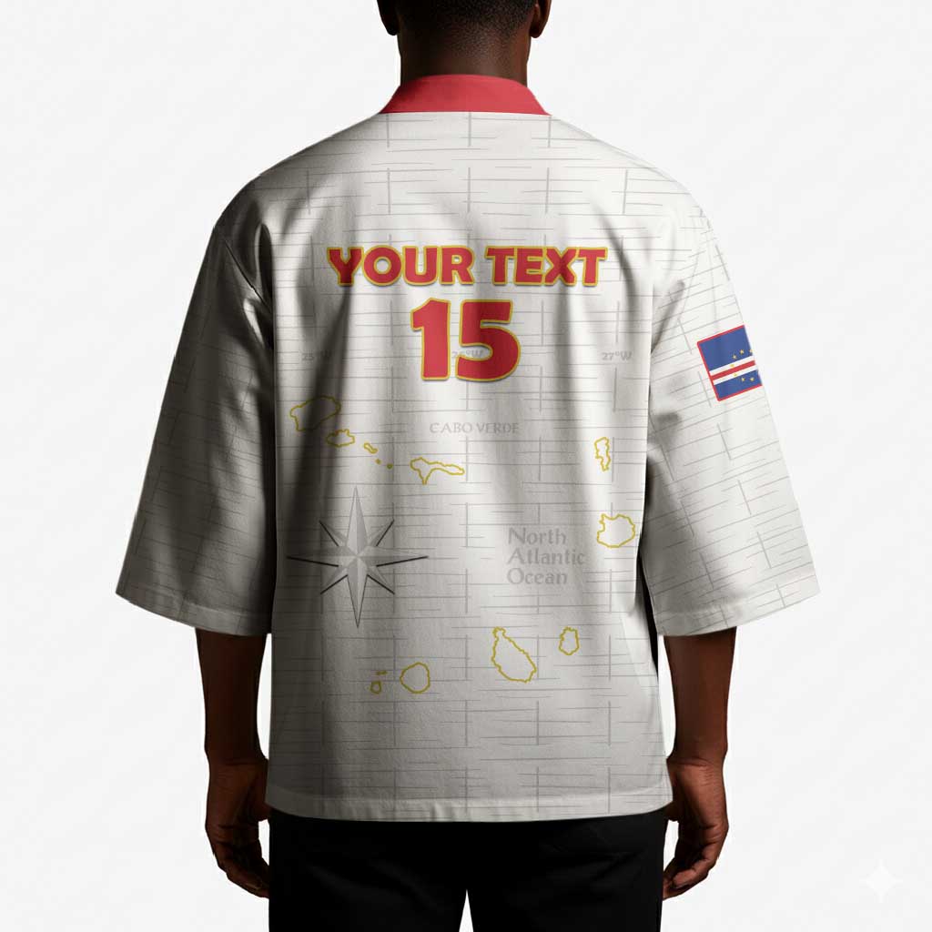 Custom Cape Verde Football Kimono Come On Tubaroes Azuis - White