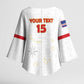Custom Cape Verde Football Kimono Sleeve Blouse Come On Tubaroes Azuis - White