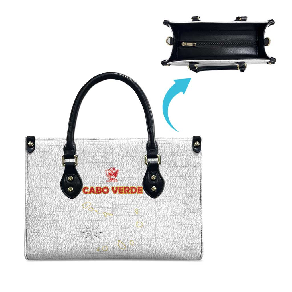 Cape Verde Football Leather Bag Come On Tubaroes Azuis - White