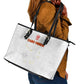 Cabo Verde Football Leather Tote Bag Go Tubaroes Azuis Go - White - African Pride