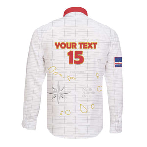Custom Cabo Verde Football Long Sleeve Button Shirt Go Tubaroes Azuis Go - White - African Pride