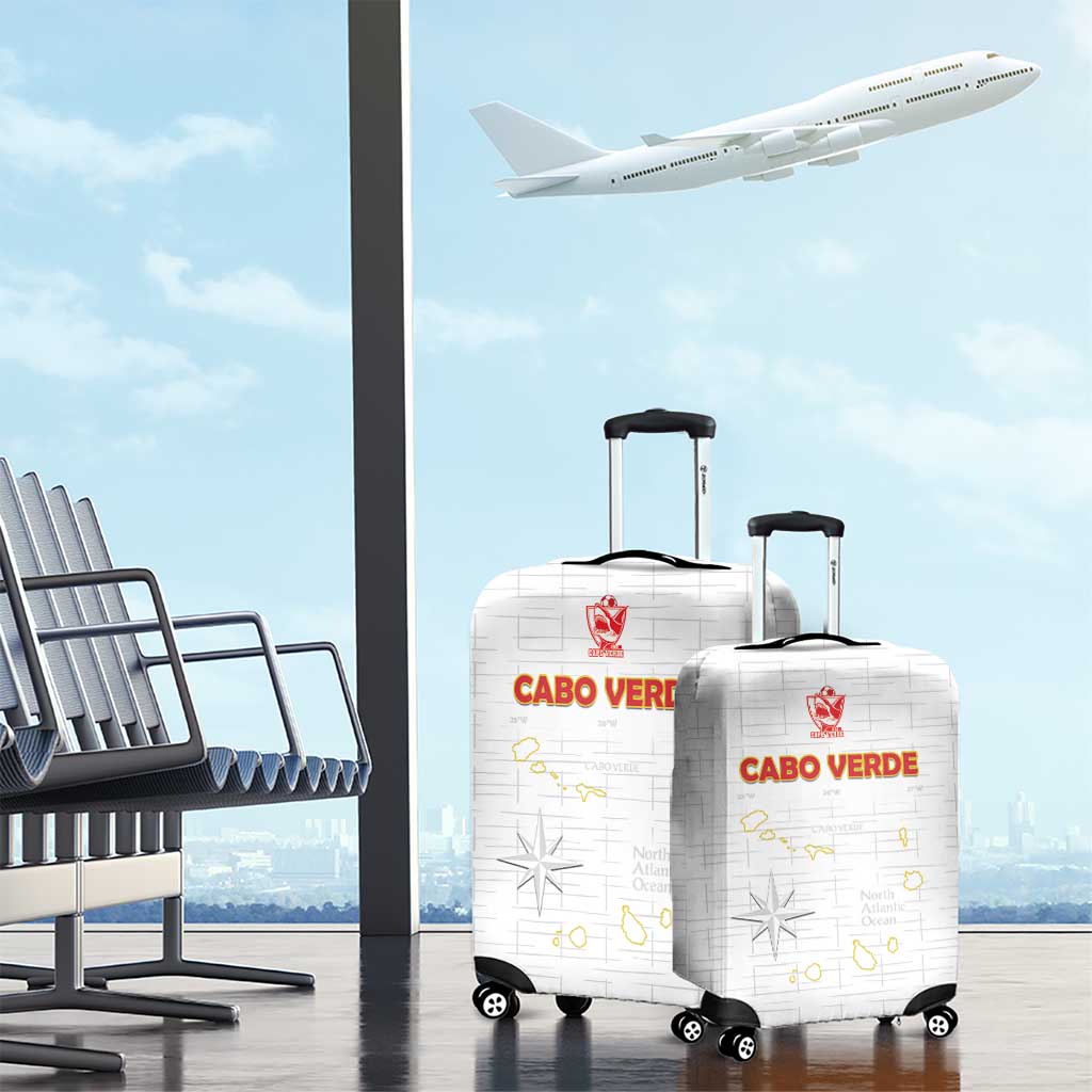 Cabo Verde Football Luggage Cover Go Tubaroes Azuis Go - White - African Pride