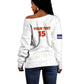 Custom Cabo Verde Football Off Shoulder Sweater Go Tubaroes Azuis Go - White - African Pride