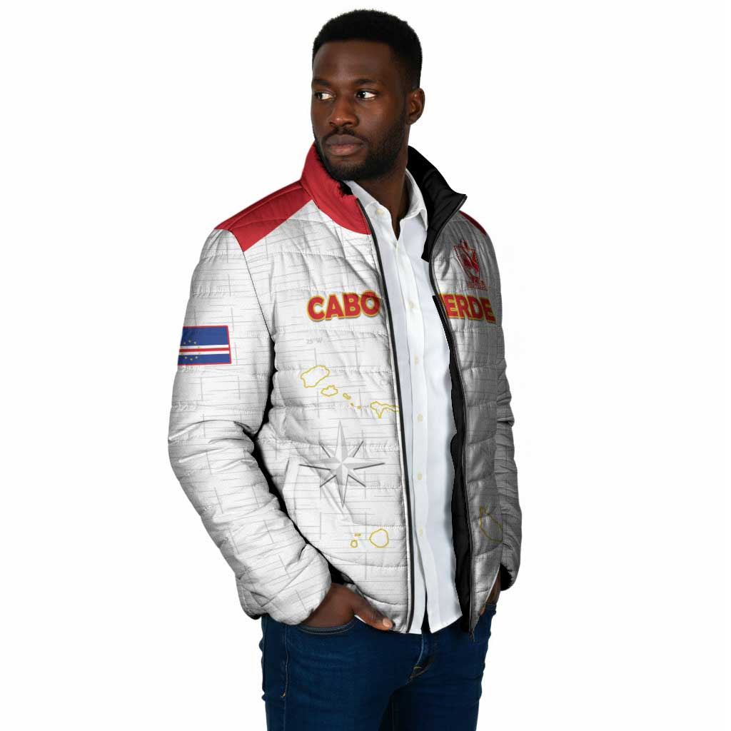 Custom Cape Verde Football Padded Jacket Come On Tubaroes Azuis - White