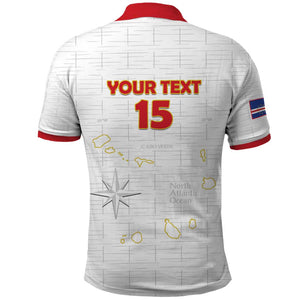 Custom Cabo Verde Football Polo Shirt Go Tubaroes Azuis Go - White - African Pride