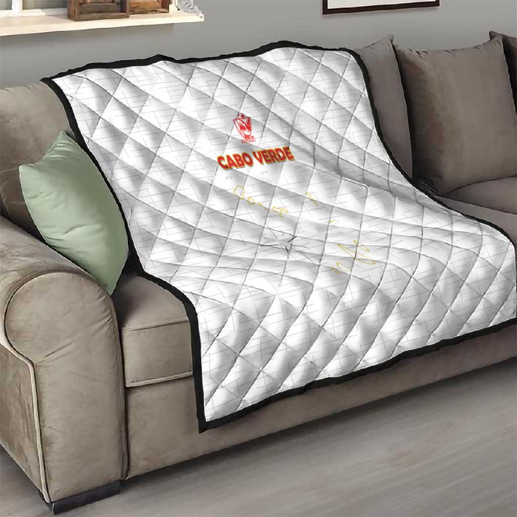 Cabo Verde Football Quilt Go Tubaroes Azuis Go - White - African Pride