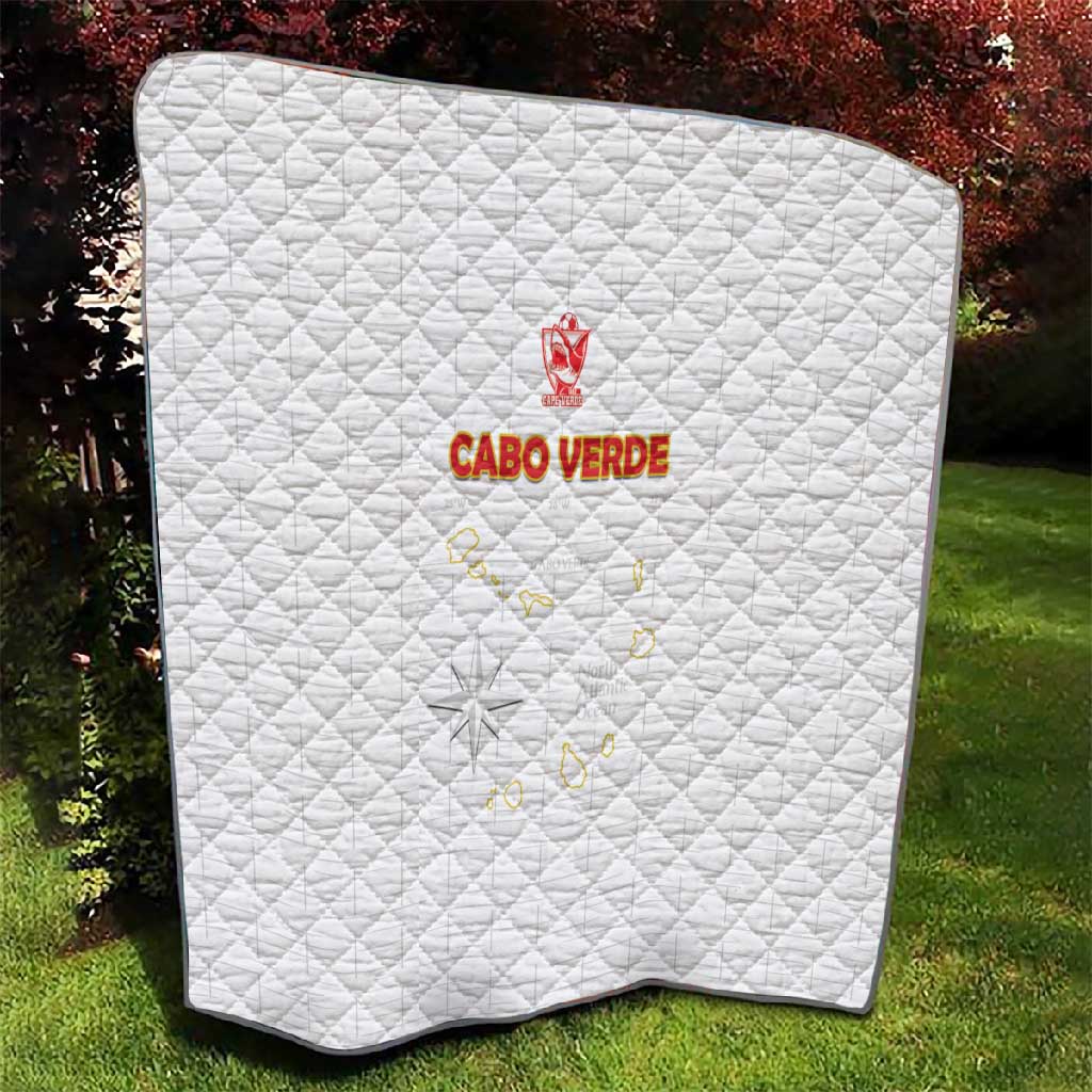 Cabo Verde Football Quilt Go Tubaroes Azuis Go - White - African Pride