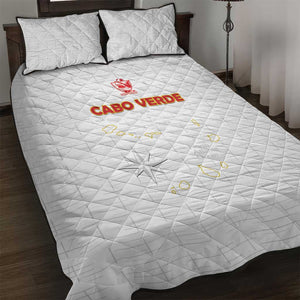 Cabo Verde Football Quilt Bed Set Go Tubaroes Azuis Go - White - African Pride