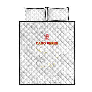 Cabo Verde Football Quilt Bed Set Go Tubaroes Azuis Go - White - African Pride