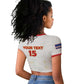 Custom Cabo Verde Football Raglan Cropped T shirt Go Tubaroes Azuis Go - White - African Pride