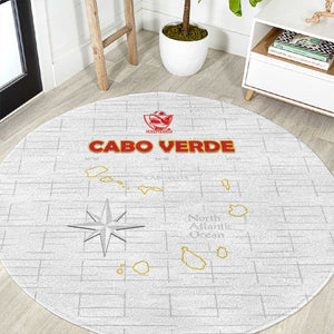 Cabo Verde Football Round Carpet Go Tubaroes Azuis Go - White - African Pride