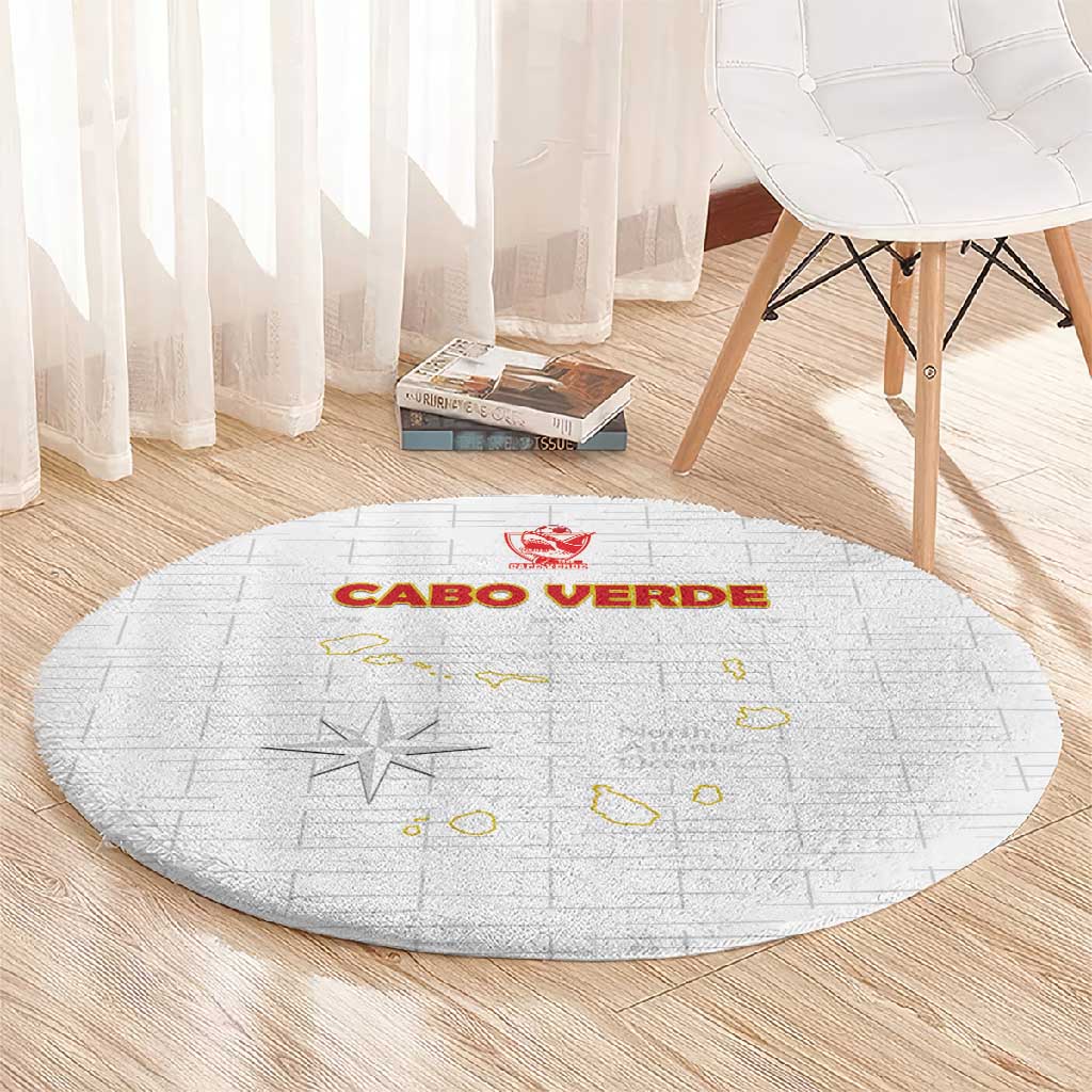 Cabo Verde Football Round Carpet Go Tubaroes Azuis Go - White - African Pride