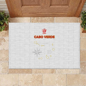 Cabo Verde Football Rubber Doormat Go Tubaroes Azuis Go - White - African Pride
