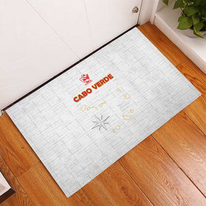 Cabo Verde Football Rubber Doormat Go Tubaroes Azuis Go - White - African Pride