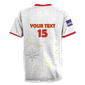 Custom Cabo Verde Football Rugby Jersey Go Tubaroes Azuis Go - White - African Pride