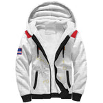 Custom Cabo Verde Football Sherpa Hoodie Go Tubaroes Azuis Go - White - African Pride
