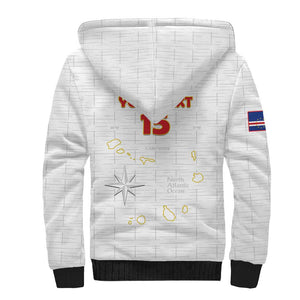Custom Cabo Verde Football Sherpa Hoodie Go Tubaroes Azuis Go - White - African Pride