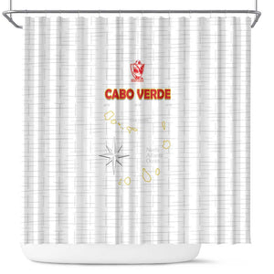 Cabo Verde Football Shower Curtain Go Tubaroes Azuis Go - White - African Pride
