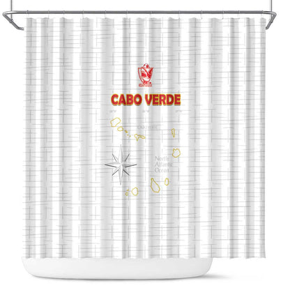 Cabo Verde Football Shower Curtain Go Tubaroes Azuis Go - White - African Pride