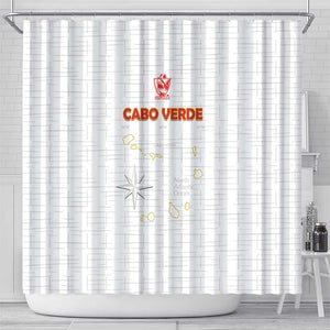 Cabo Verde Football Shower Curtain Go Tubaroes Azuis Go - White - African Pride