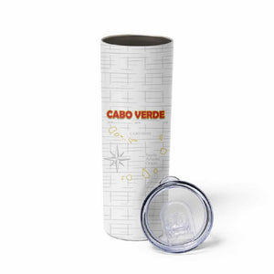 Custom Cabo Verde Football Skinny Tumbler Go Tubaroes Azuis Go - White - African Pride