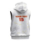 Custom Cabo Verde Football Sleeveless Hoodie Go Tubaroes Azuis Go - White - African Pride