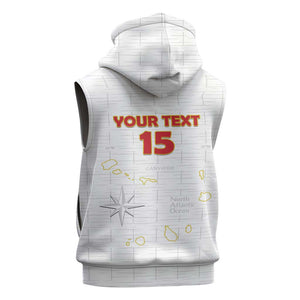 Custom Cabo Verde Football Sleeveless Hoodie Go Tubaroes Azuis Go - White - African Pride