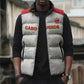 Custom Cape Verde Football Sleeveless Puffer Jacket Come On Tubaroes Azuis - White