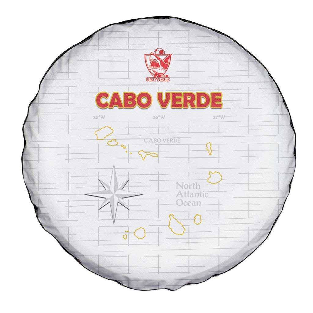 Cabo Verde Football Spare Tire Cover Go Tubaroes Azuis Go - White - African Pride