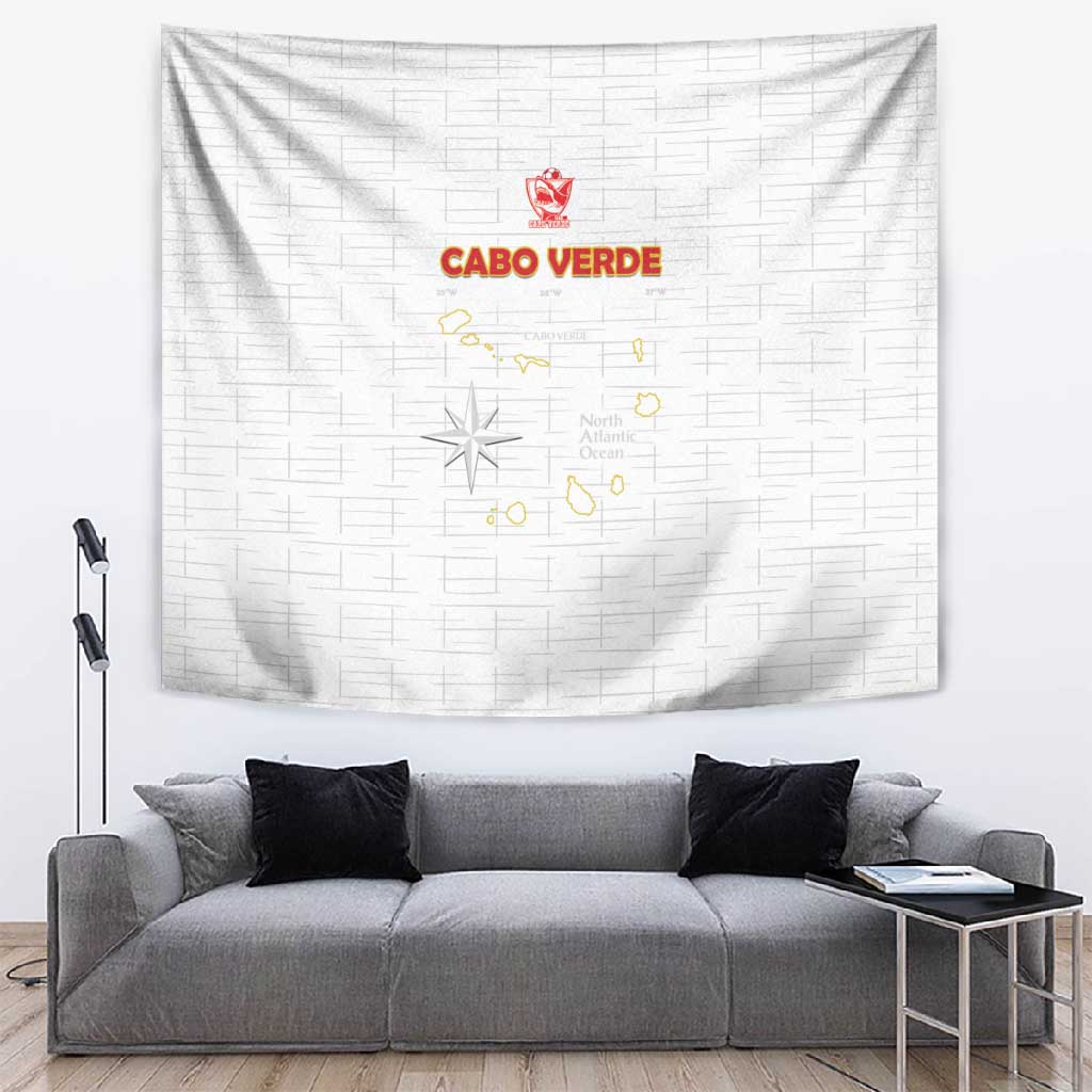 Cabo Verde Football Tapestry Go Tubaroes Azuis Go - White - African Pride