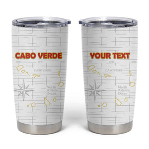 Custom Cabo Verde Football Tumbler Cup Go Tubaroes Azuis Go - White - African Pride