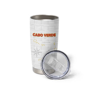 Custom Cabo Verde Football Tumbler Cup Go Tubaroes Azuis Go - White - African Pride