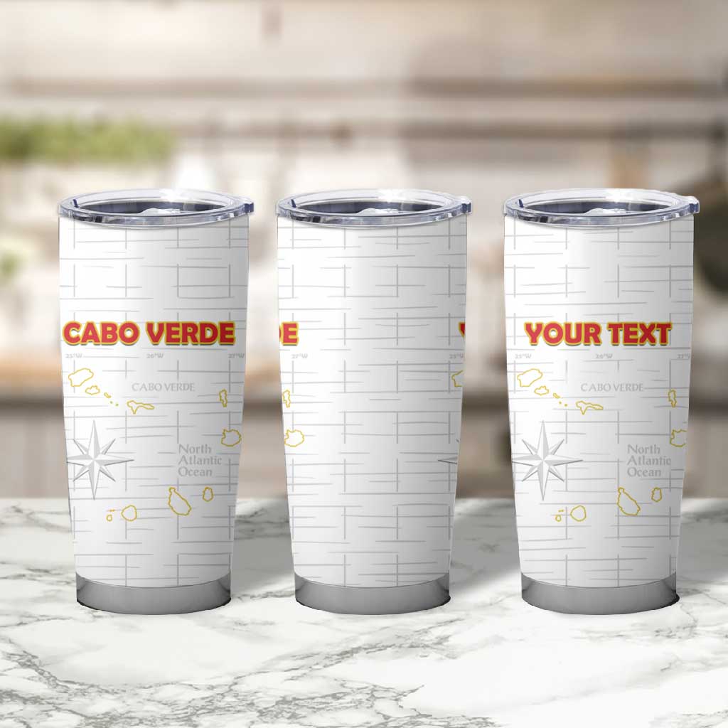 Custom Cabo Verde Football Tumbler Cup Go Tubaroes Azuis Go - White - African Pride