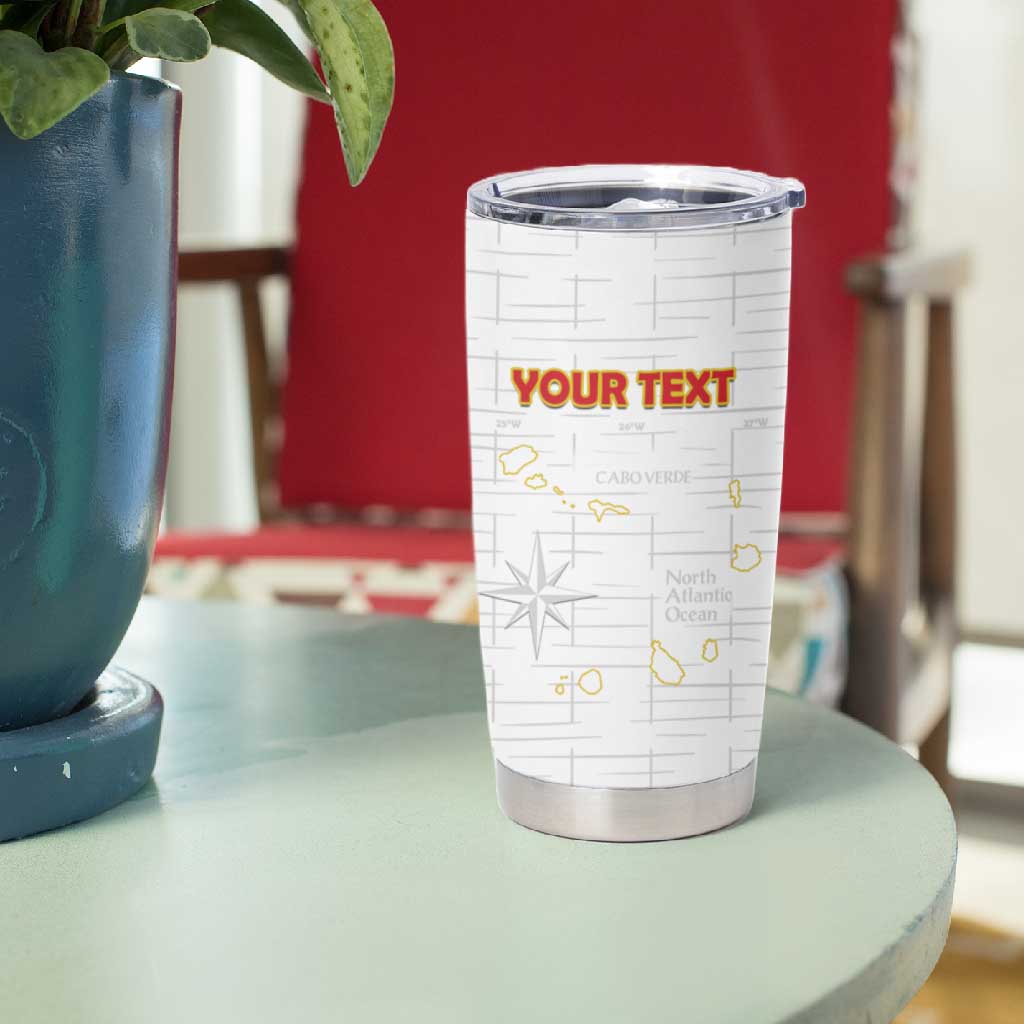 Custom Cabo Verde Football Tumbler Cup Go Tubaroes Azuis Go - White - African Pride