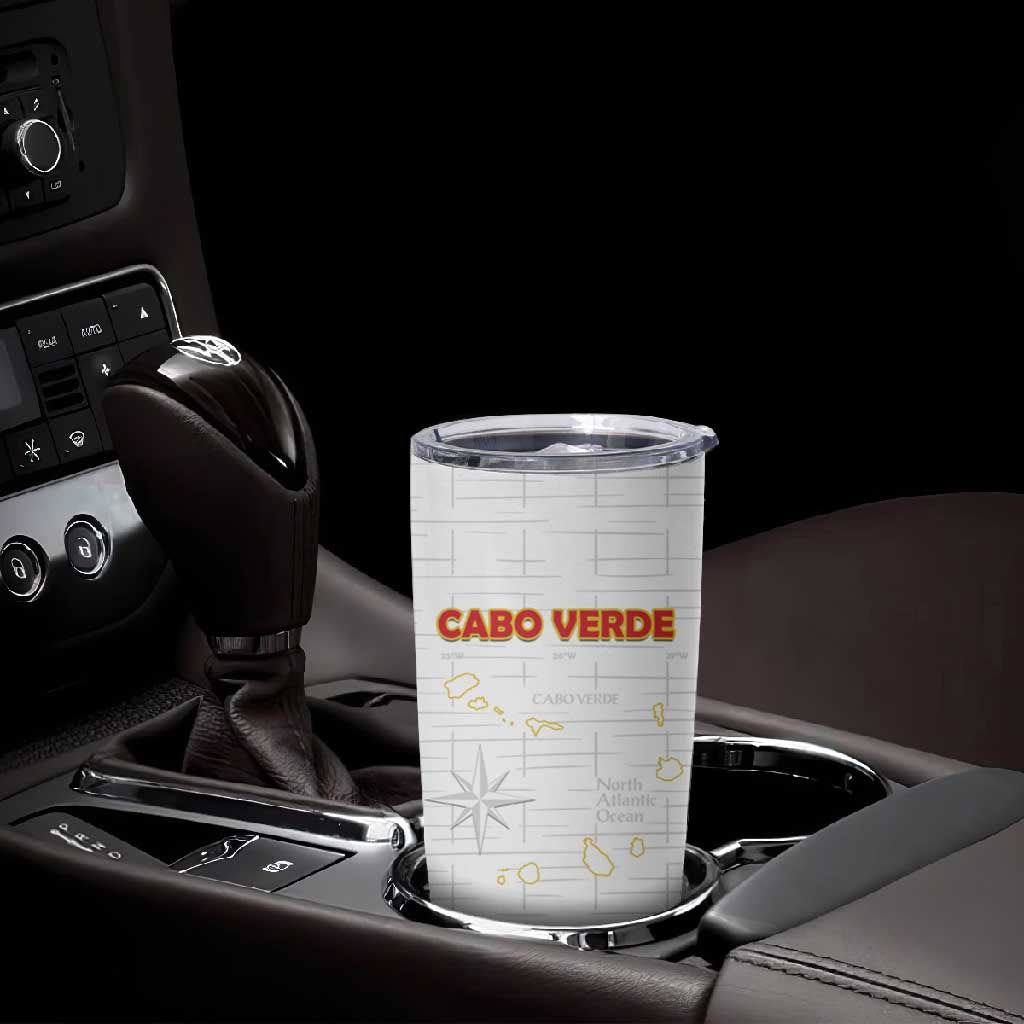 Custom Cabo Verde Football Tumbler Cup Go Tubaroes Azuis Go - White - African Pride