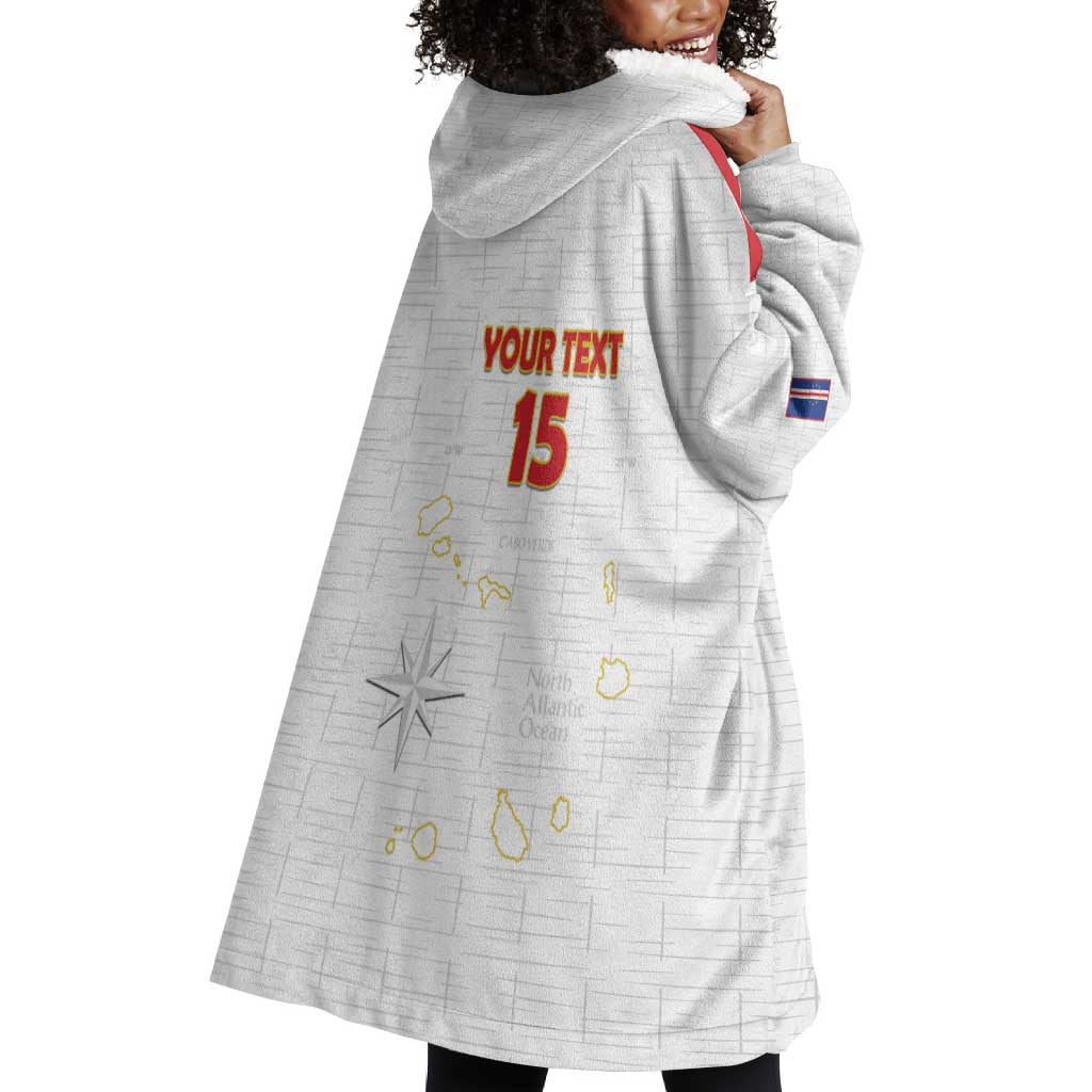 Custom Cabo Verde Football Wearable Blanket Hoodie Go Tubaroes Azuis Go - White - African Pride