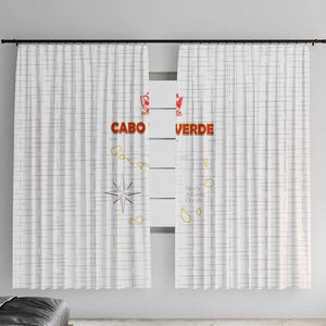 Cabo Verde Football Window Curtain Go Tubaroes Azuis Go - White - African Pride