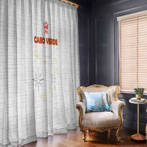 Cabo Verde Football Window Curtain Go Tubaroes Azuis Go - White - African Pride