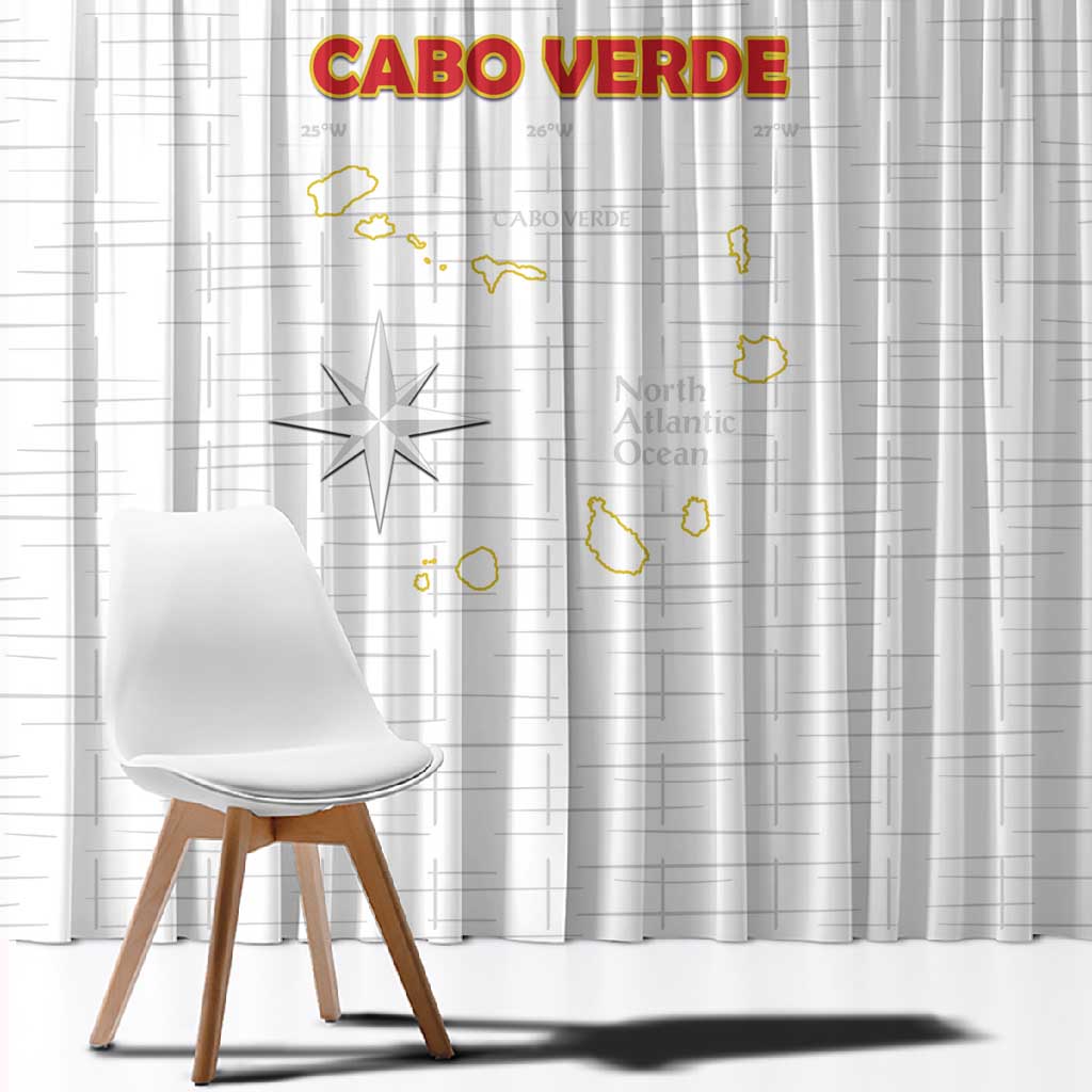 Cabo Verde Football Window Curtain Go Tubaroes Azuis Go - White - African Pride