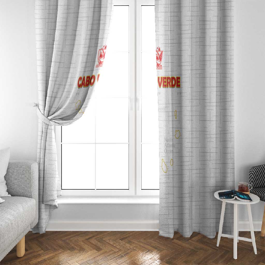 Cabo Verde Football Window Curtain Go Tubaroes Azuis Go - White - African Pride