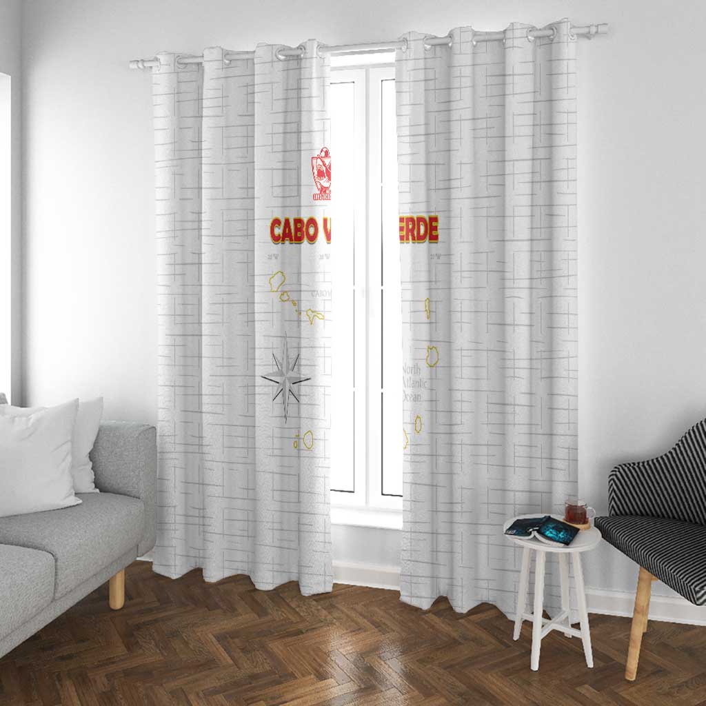 Cabo Verde Football Window Curtain Go Tubaroes Azuis Go - White - African Pride