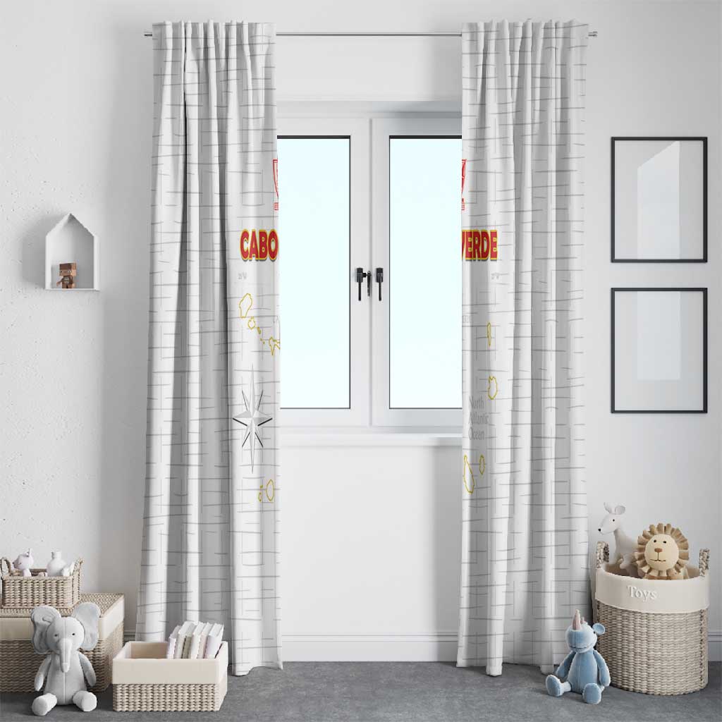 Cabo Verde Football Window Curtain Go Tubaroes Azuis Go - White - African Pride