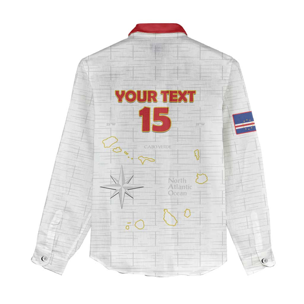 Custom Cabo Verde Football Women Casual Shirt Go Tubaroes Azuis Go - White - African Pride