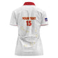 Custom Cabo Verde Football Women Polo Shirt Go Tubaroes Azuis Go - White - African Pride