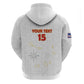 Custom Cabo Verde Football Zip Hoodie Go Tubaroes Azuis Go - White - African Pride