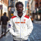 Custom Cabo Verde Football Zip Hoodie Go Tubaroes Azuis Go - White - African Pride