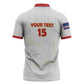 Custom Cape Verde Football Zipper Polo Shirt Come On Tubaroes Azuis - White