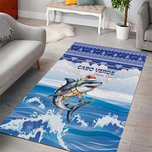 Afro Chirstmas Cabo Verde Football Area Rug Allez Tubaroes Azuis - African Pride